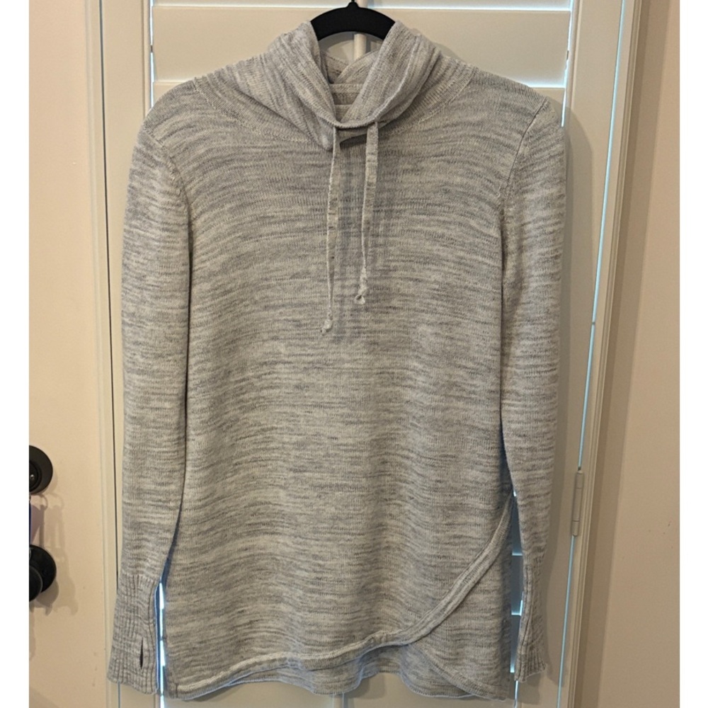 Akini Heather Gray Women’s Sweater- Cowl Funnel Neck
